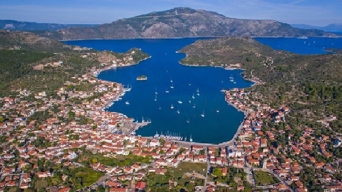 Big overhead veiw of the island